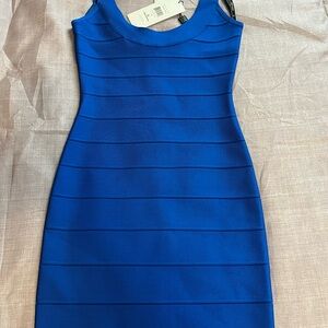 Herve Leger Royal Blue Bandage Mini Dress